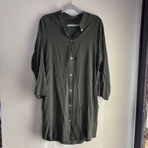 Olive Casual Button-Down Shirt for Men
